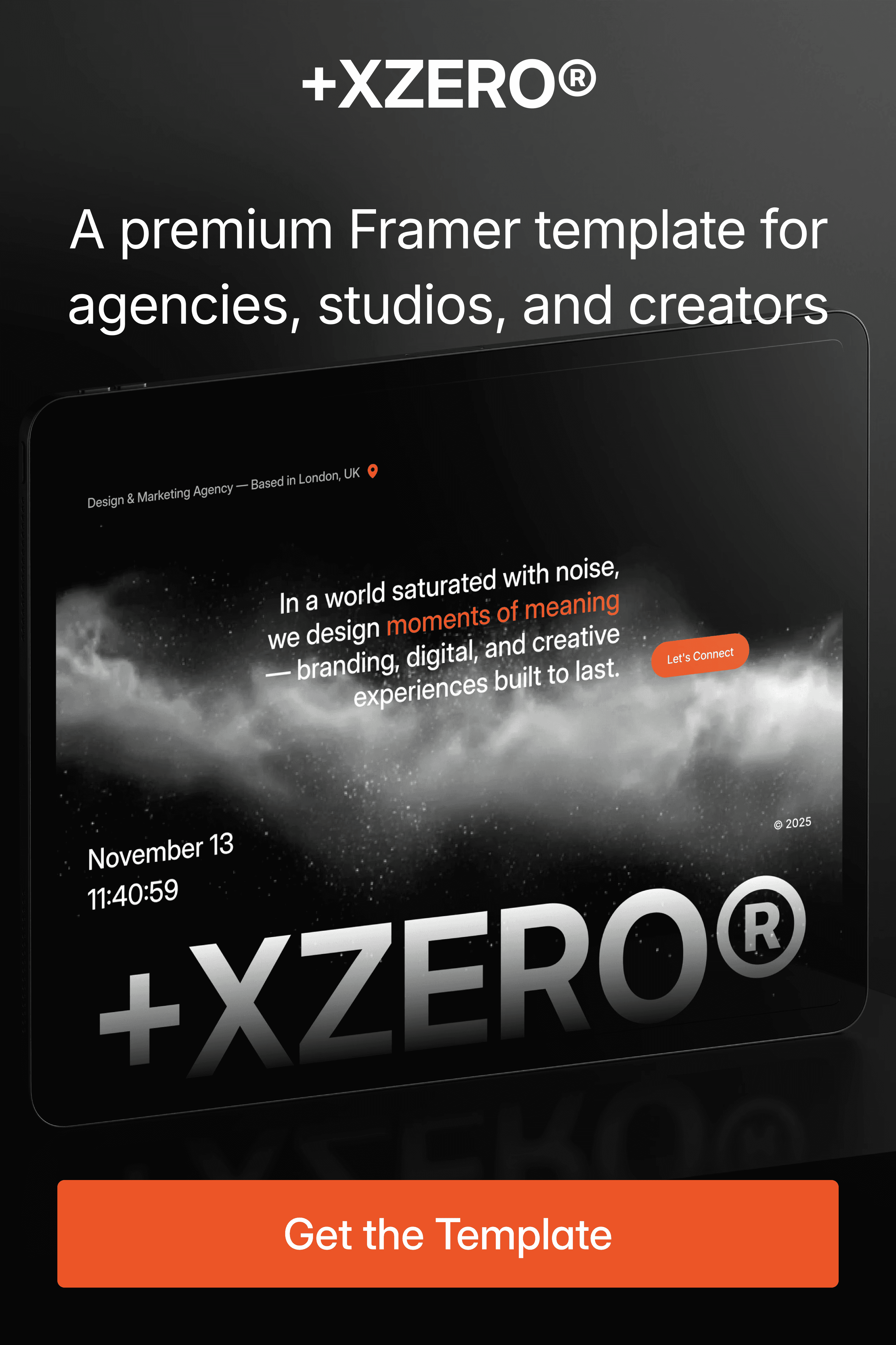 A premium Framer template for agencies, studios and creators