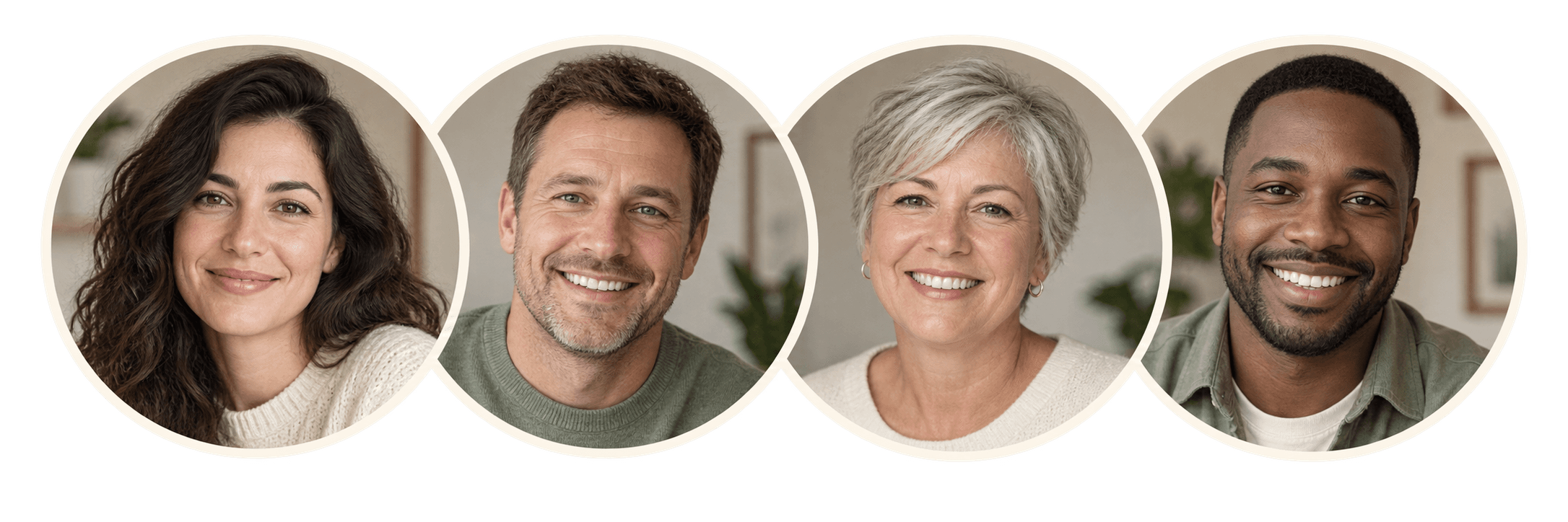 Illustrative profile portraits for the sample review design