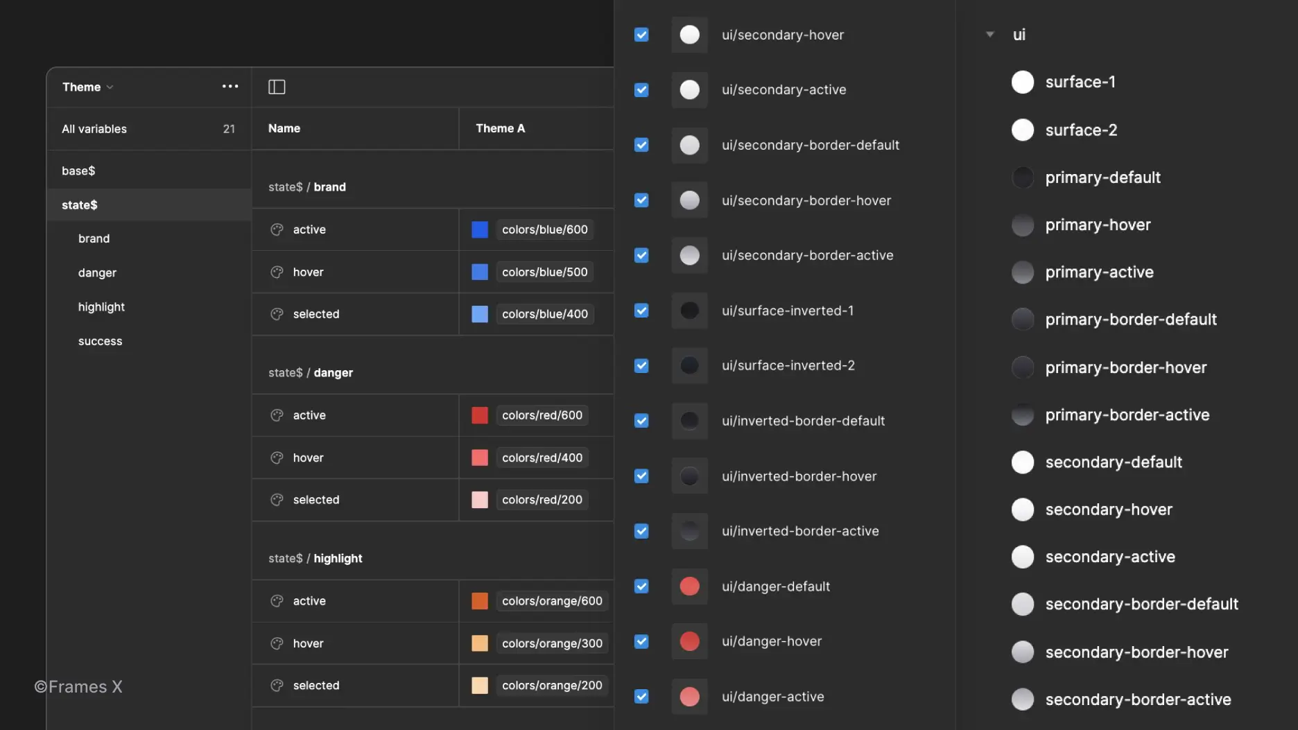 Frames X UI Kit Style Guide