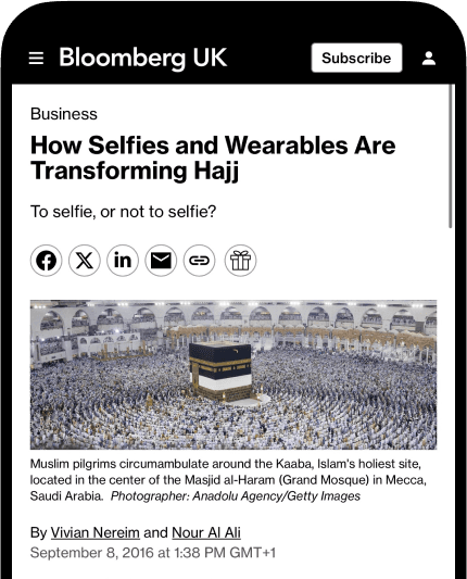 Bloomberg UK article: How Selfies and Wearables Are Transforming Hajj