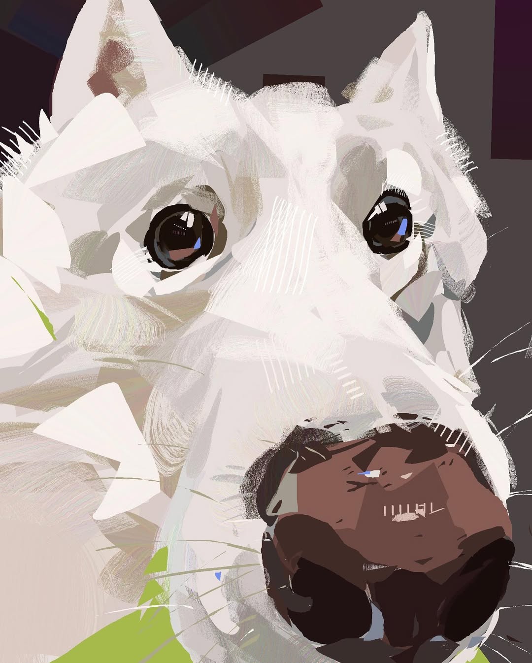 Up close illustration of a dogs nose.