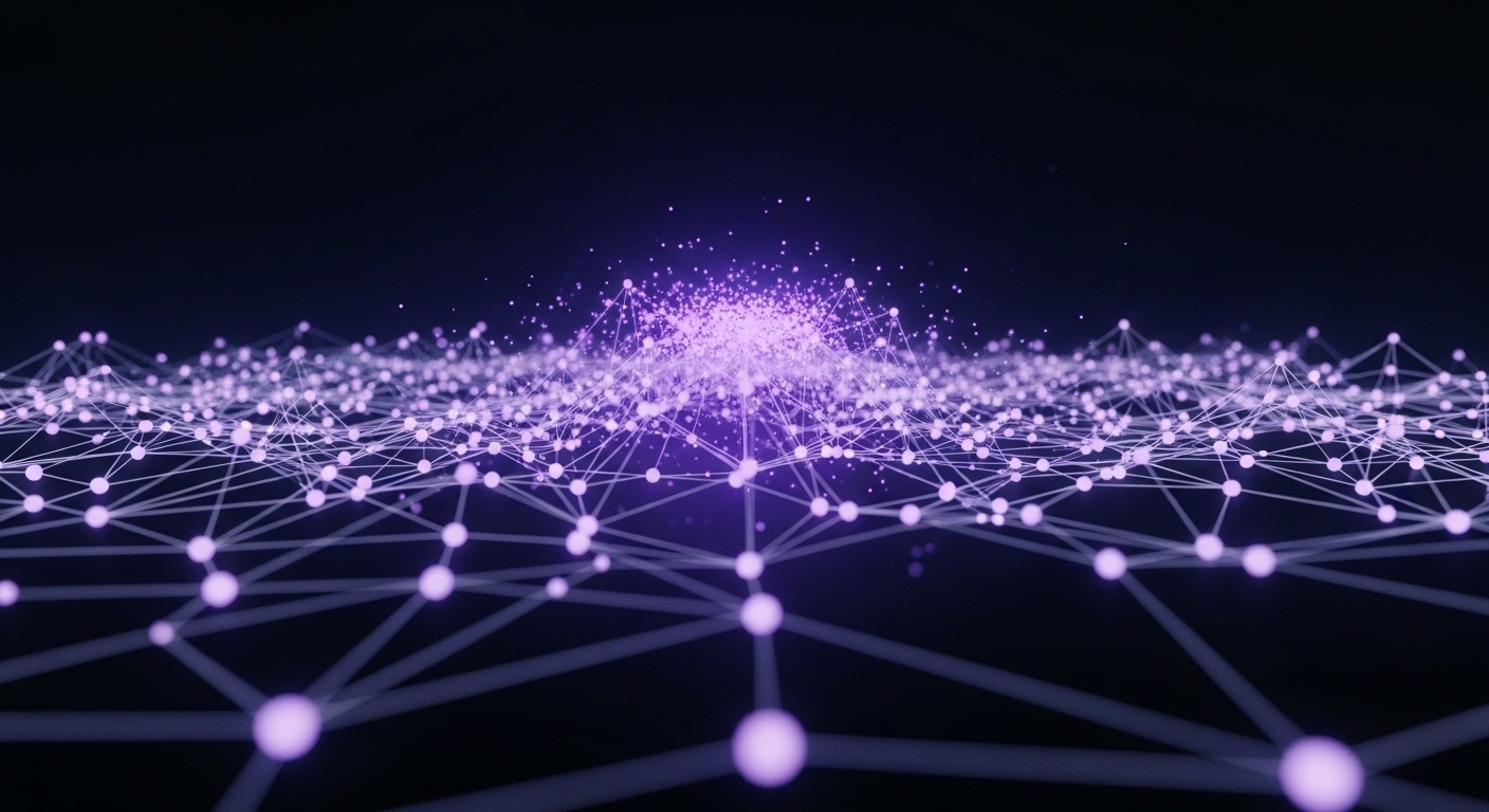 AI crawling network illustrating data indexing and machine learning connections across the web