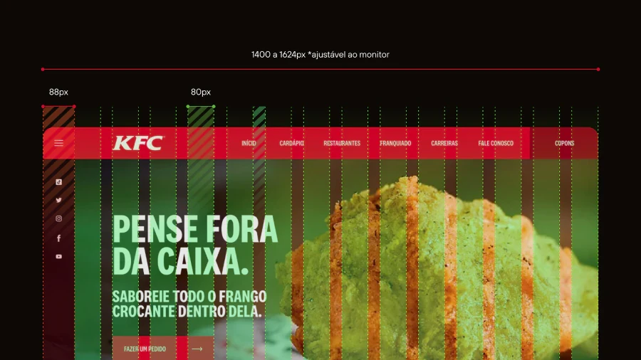 Aplicativo do KFC Brasil com design criado pela Wama