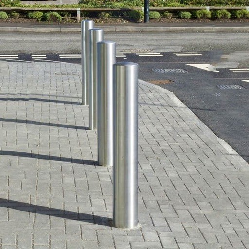 Stainless steel security bollard.