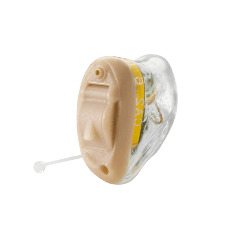 Starkey Muse iQ i1200 : appareil auditif intra-auriculaire invisible, 100% remboursé, idéal pour des pertes légères à moyennes. Disponible chez Audio Pour Tous.