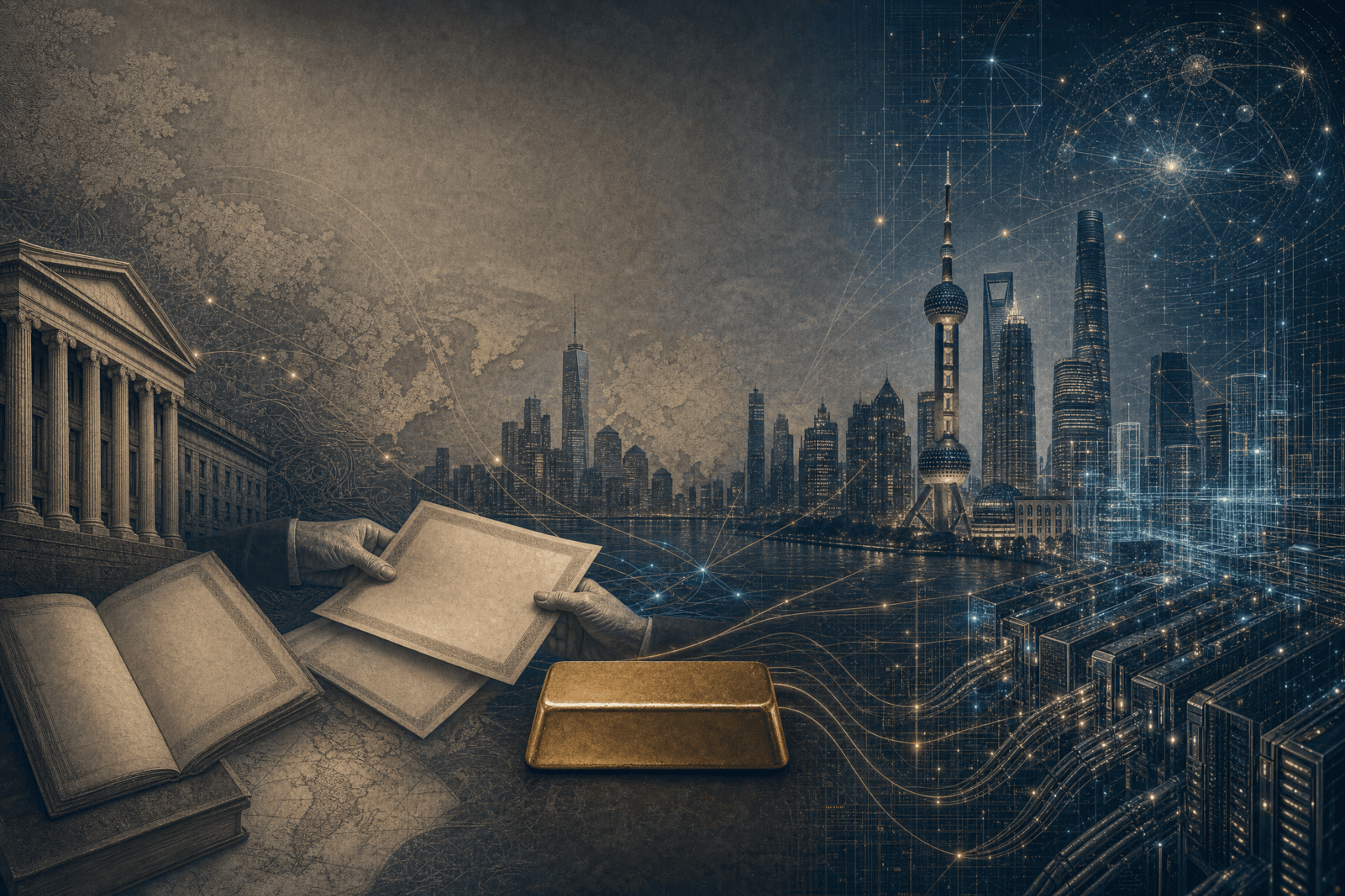 Abstract research cover artwork for The Parallel Monetary System audio article