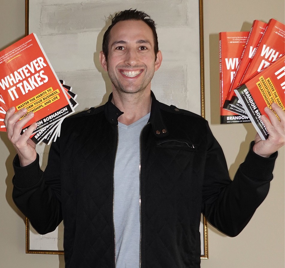Brandon with books