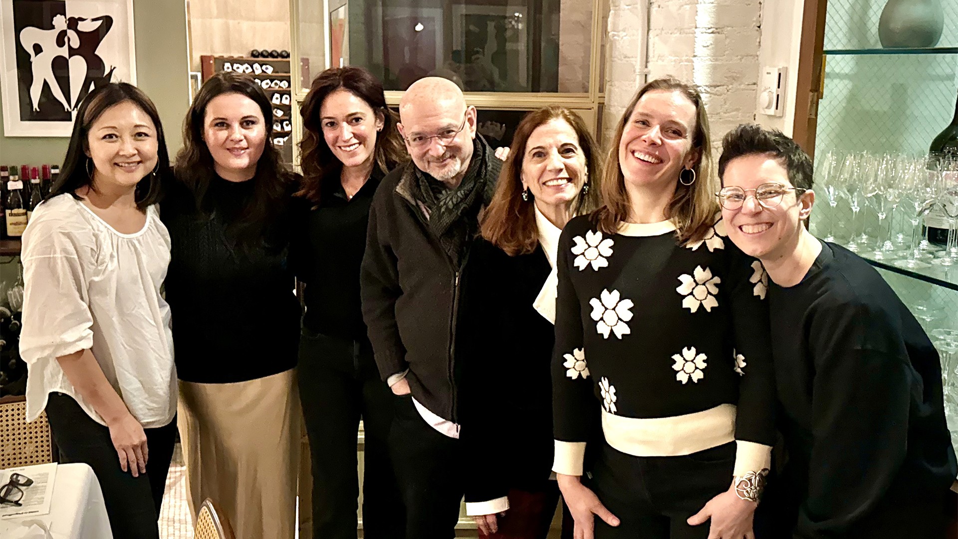 a group shot of people at a restaurant