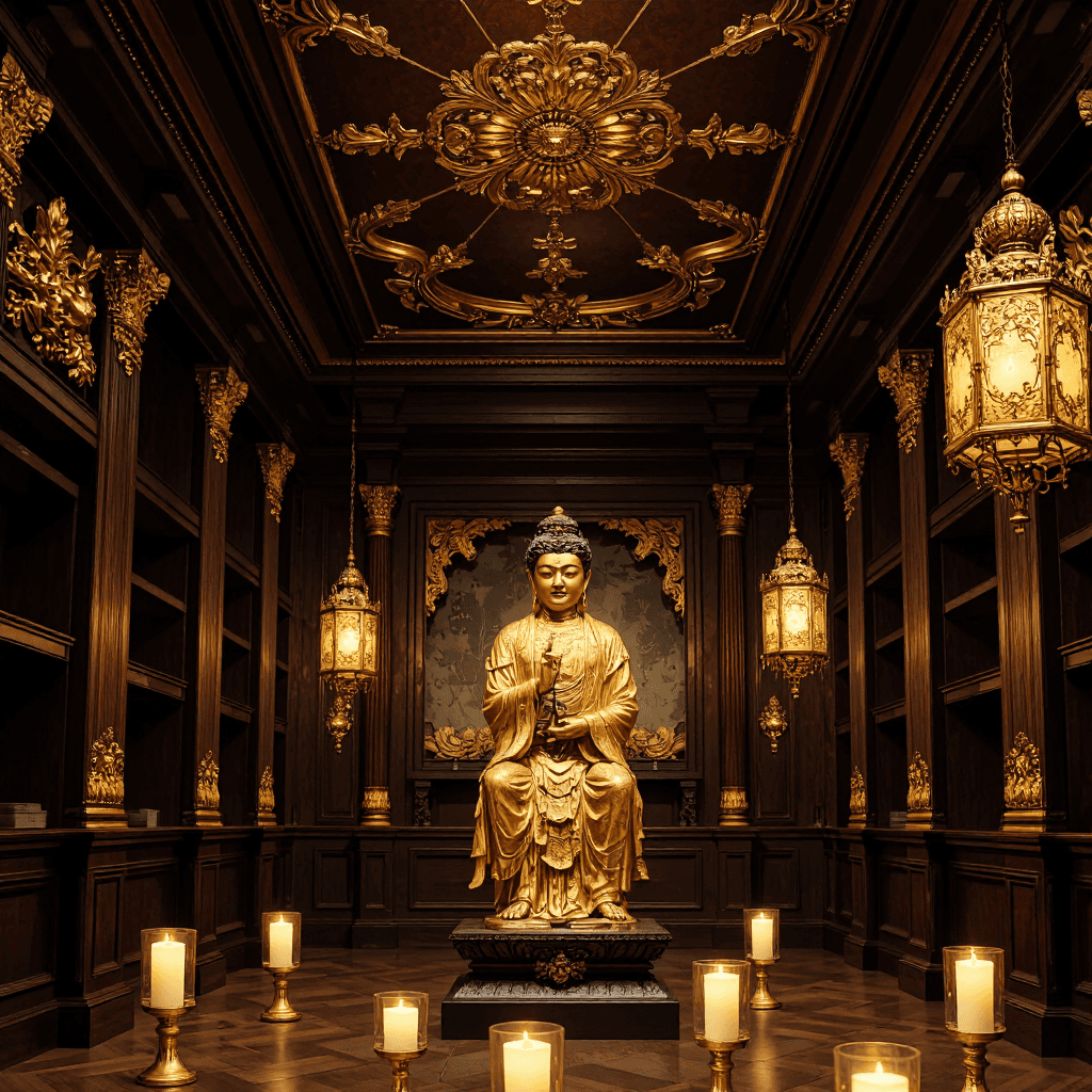 product photography of golden statue