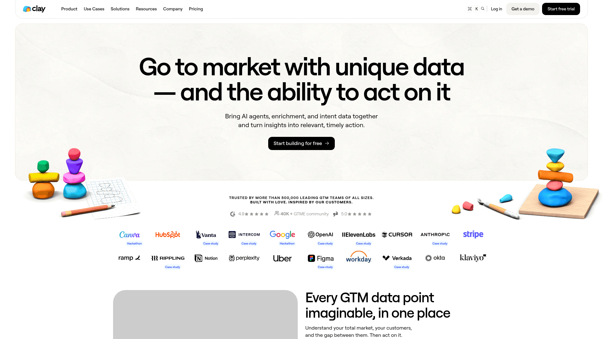 Screenshot of https://clay.com