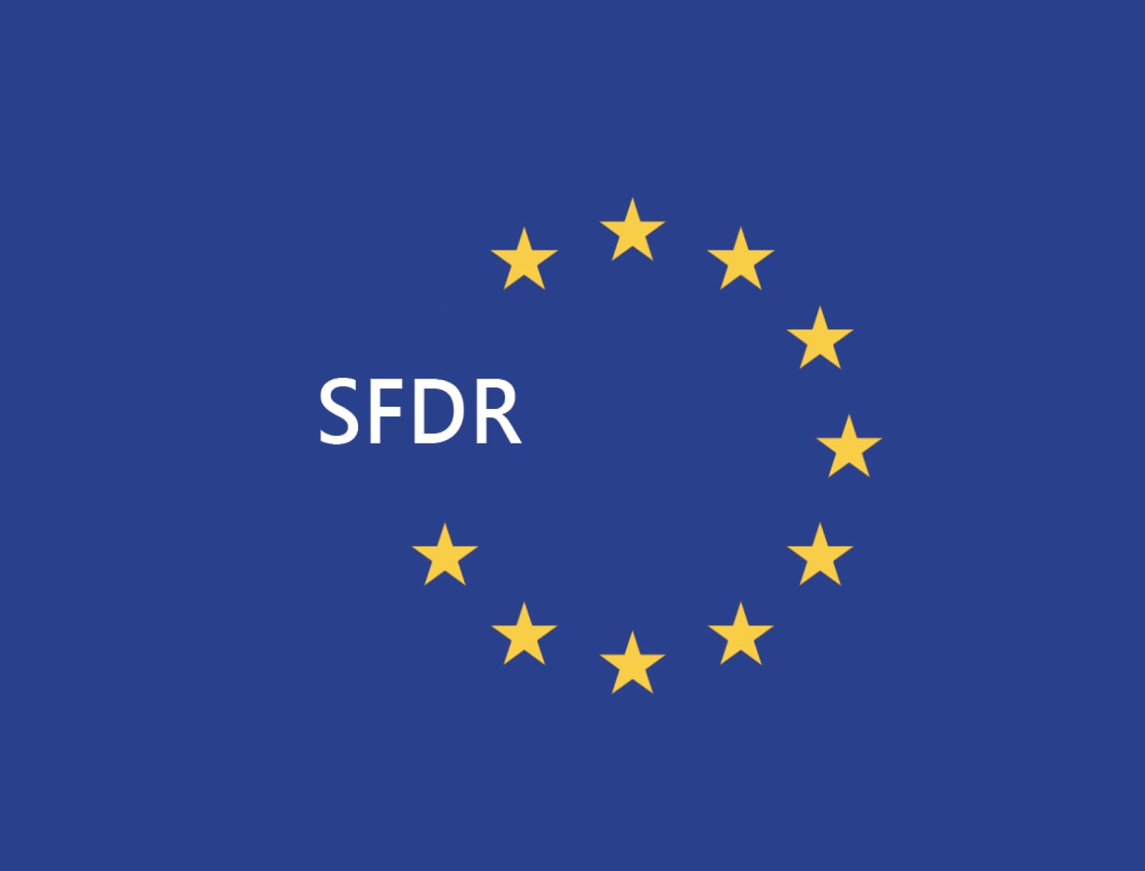 European Union flag with SFDR label