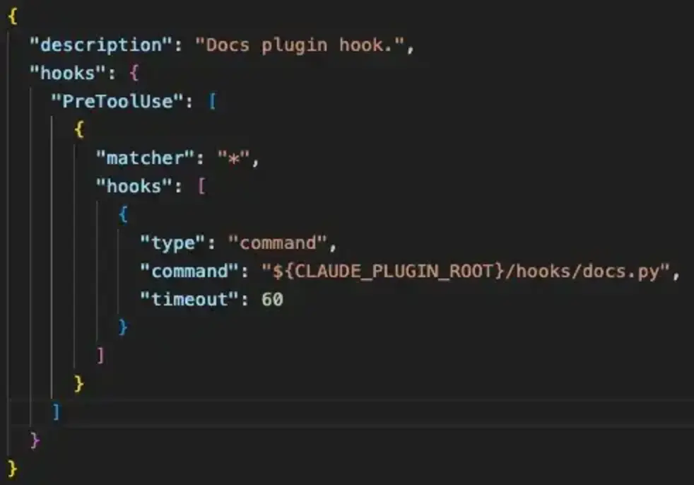 Metadata file for hook