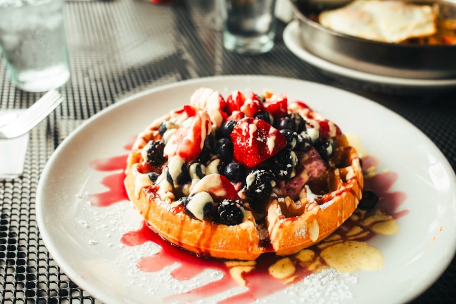 Waffles with berries