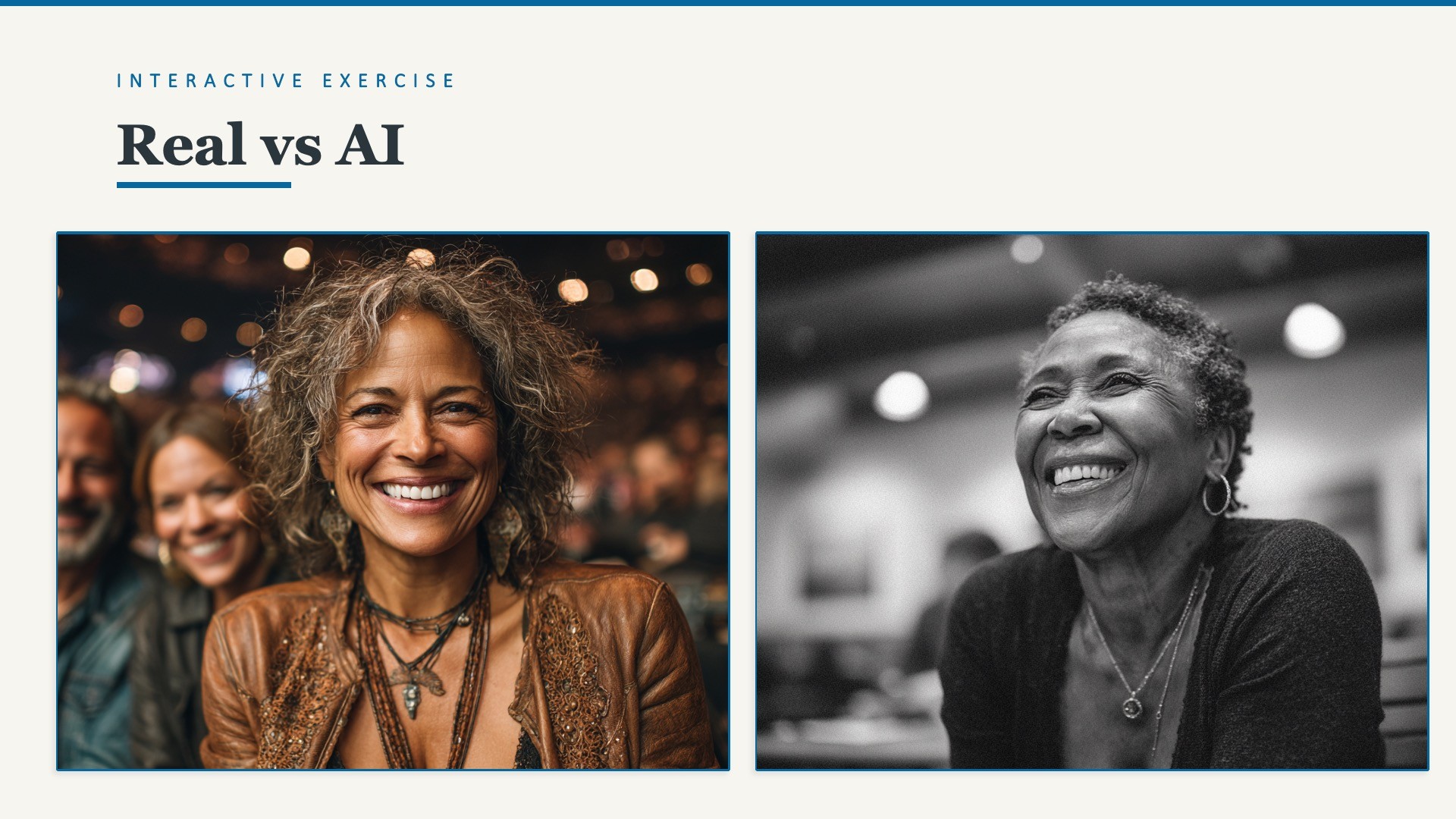 Real vs AI - audience exercise