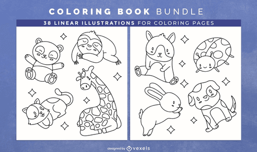 animal coloring book page design
