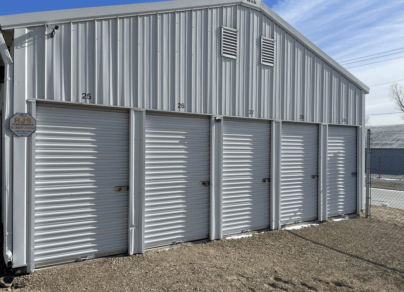 row of storage units