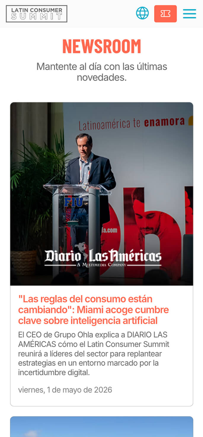 Diseño web mobile Ohla sección Newsroom