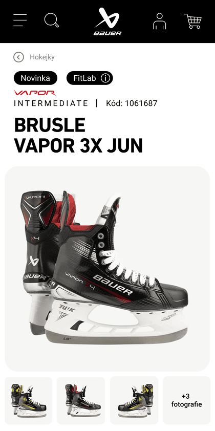 Screen of mobile Bauer e-shop