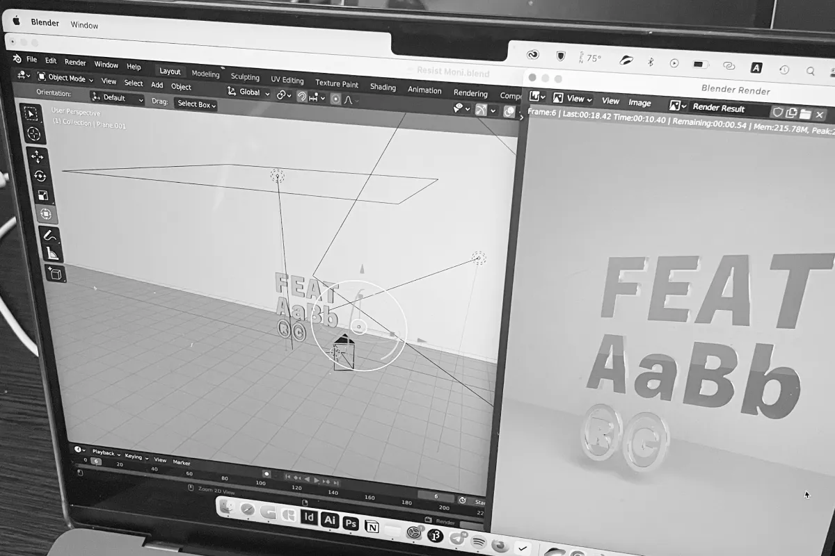 Resist Mono used in 3D software Blender