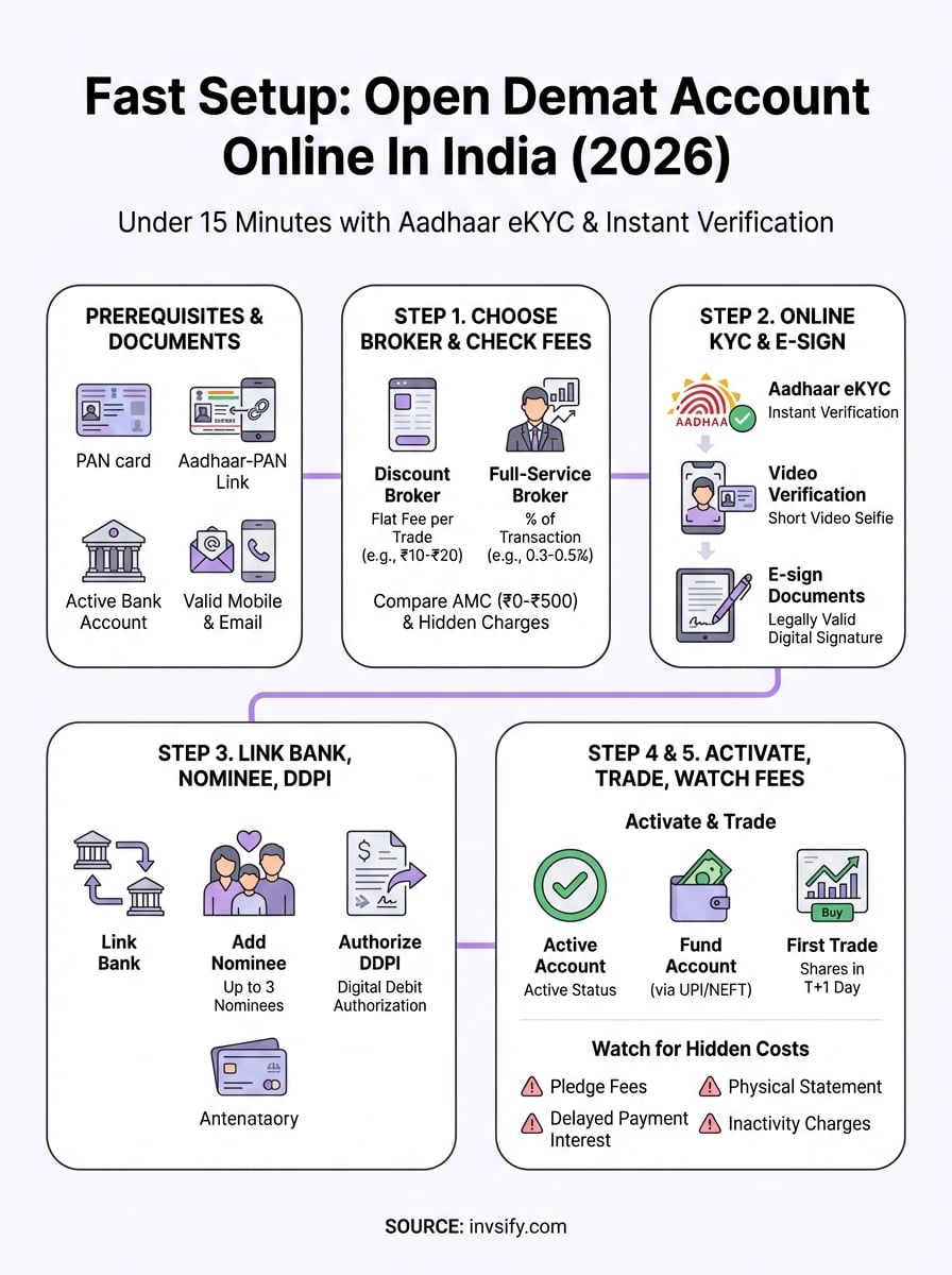 open demat account online infographic