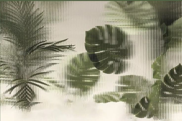 plants behind a glass wall