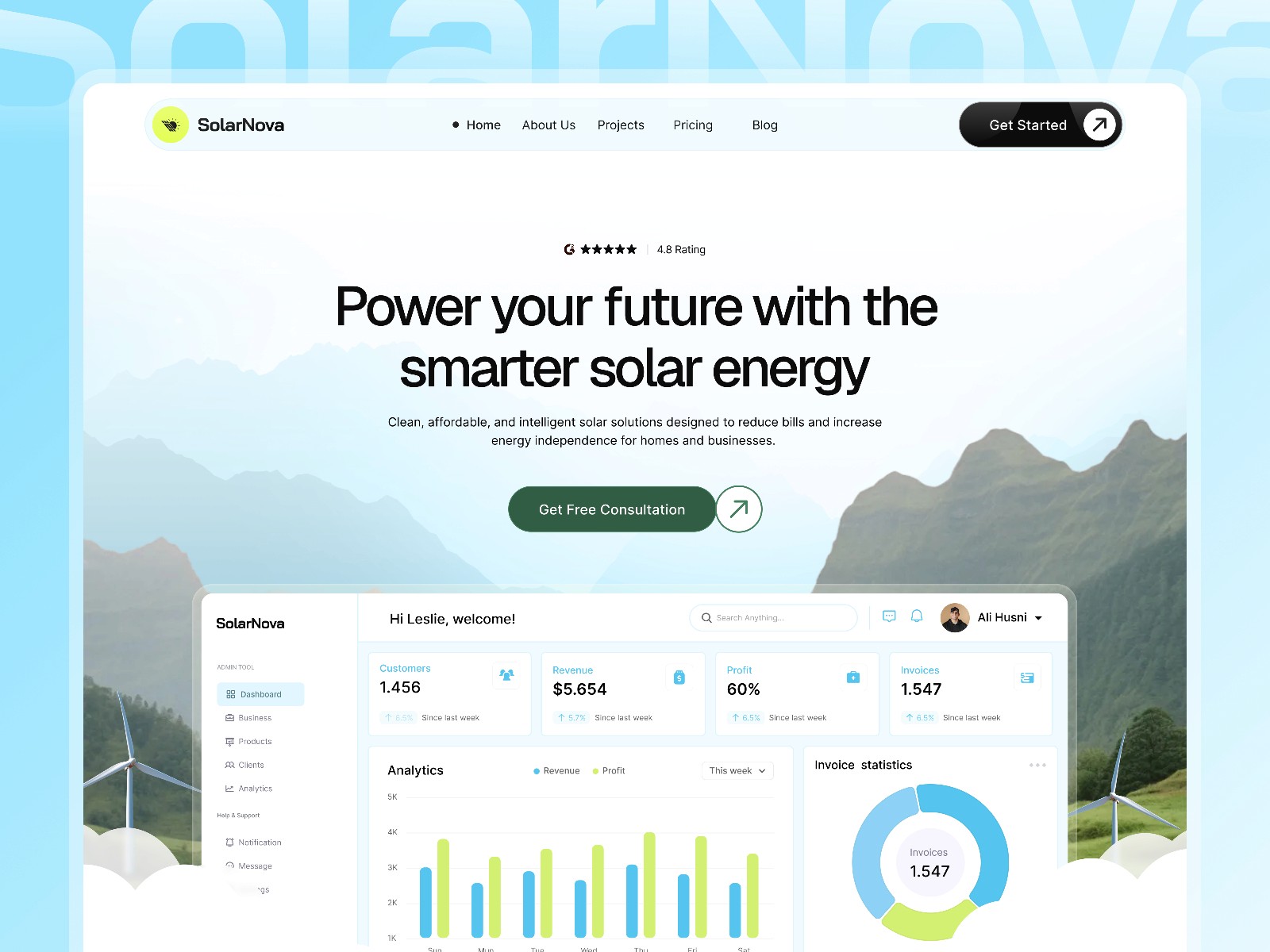 Solarnova — 现代清爽浅色创意机构官网设计灵感