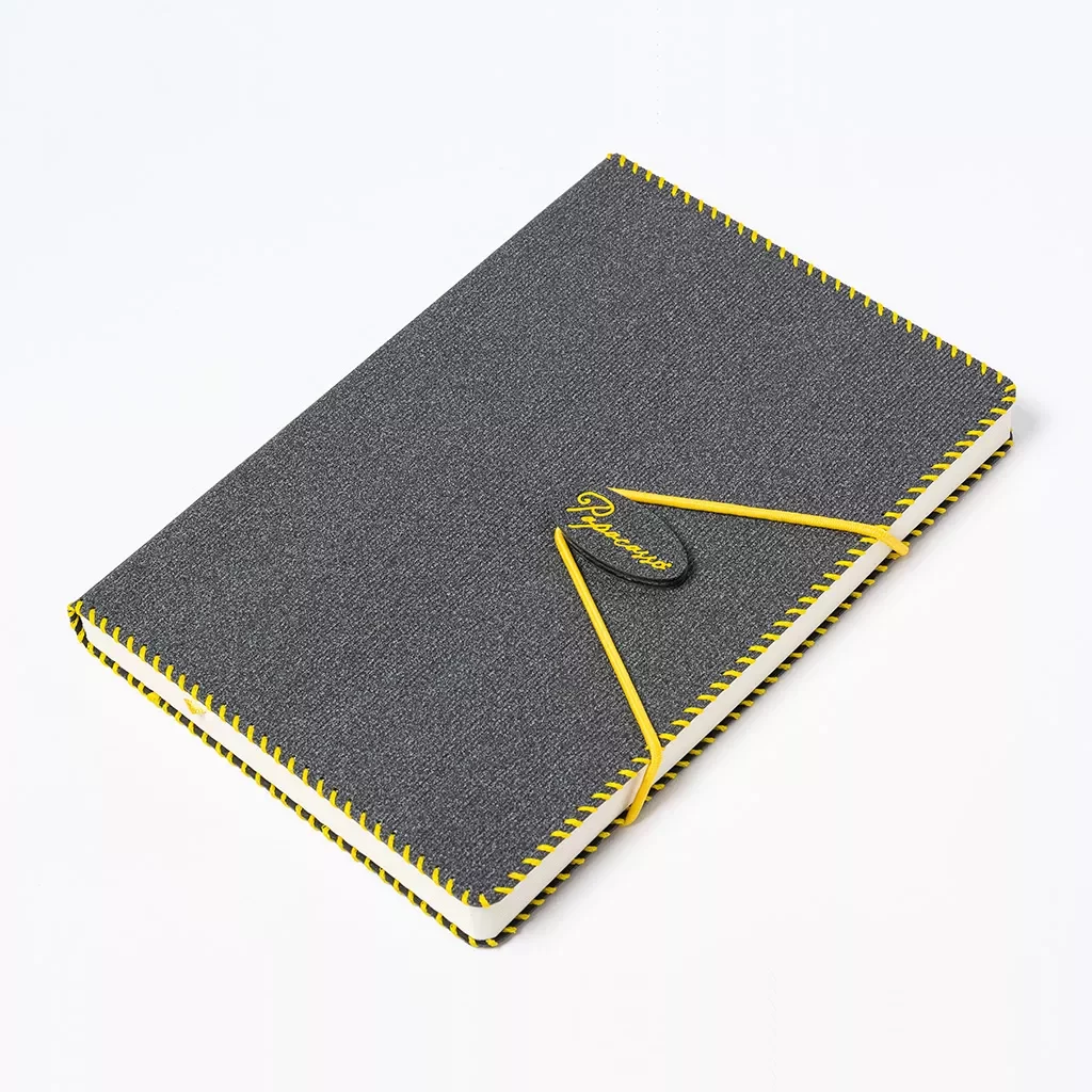 Perfect bound soft cover journal with elastic band