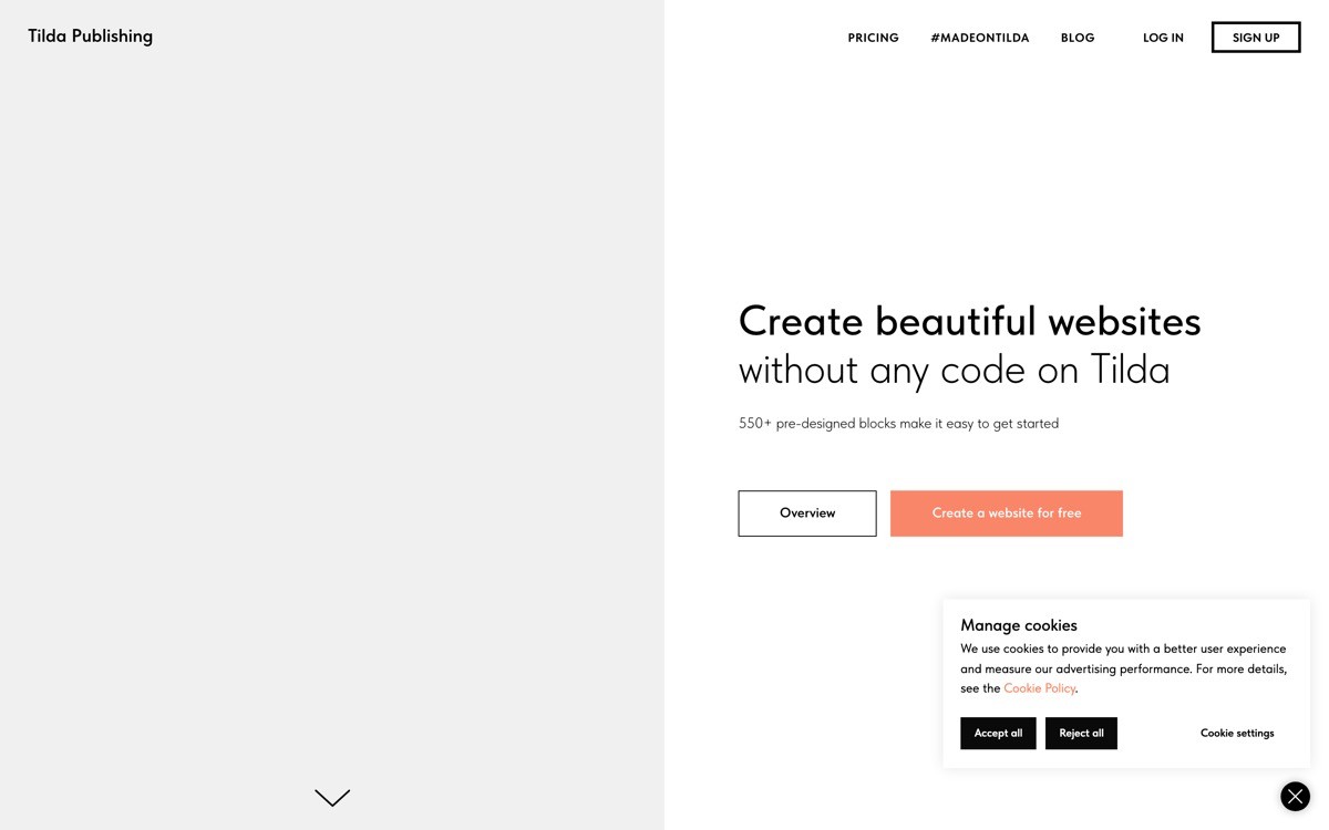 Best No Code SaaS Landing Page with Tilda