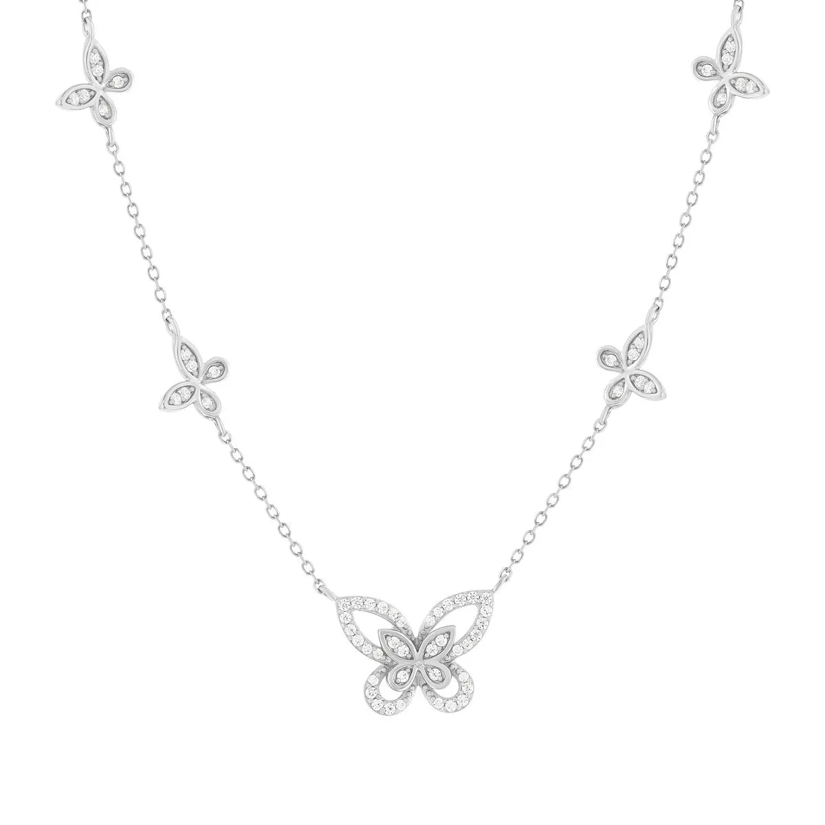 Collier en argent 925 serti d'oxydes de zirconium