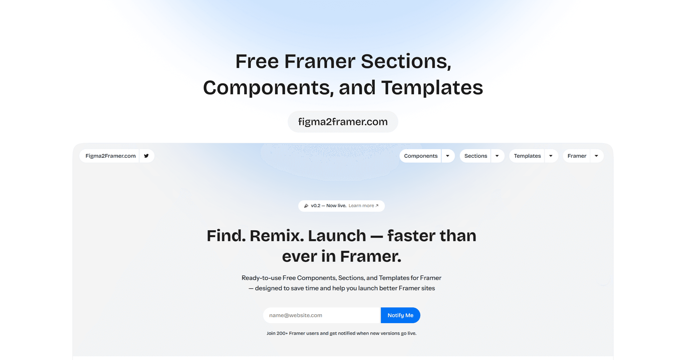 Free Framer Components, Sections & Templates | figma2framer.com