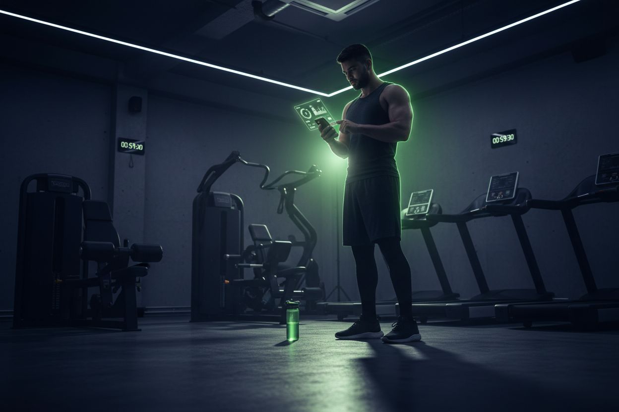 Person logging a workout on a smartphone