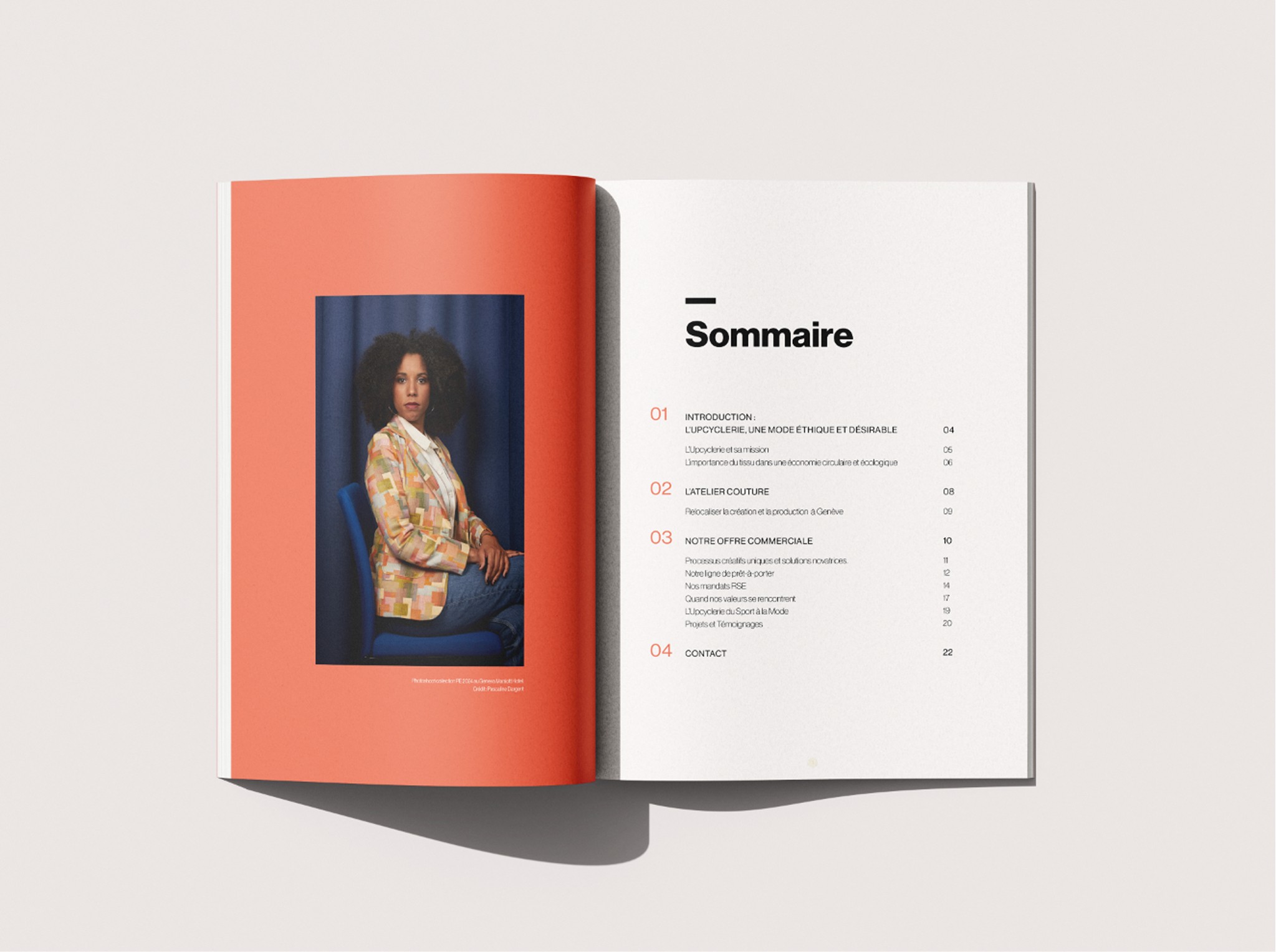 Interieur magazine Caritas Upcyclerie Sommaire Print Design