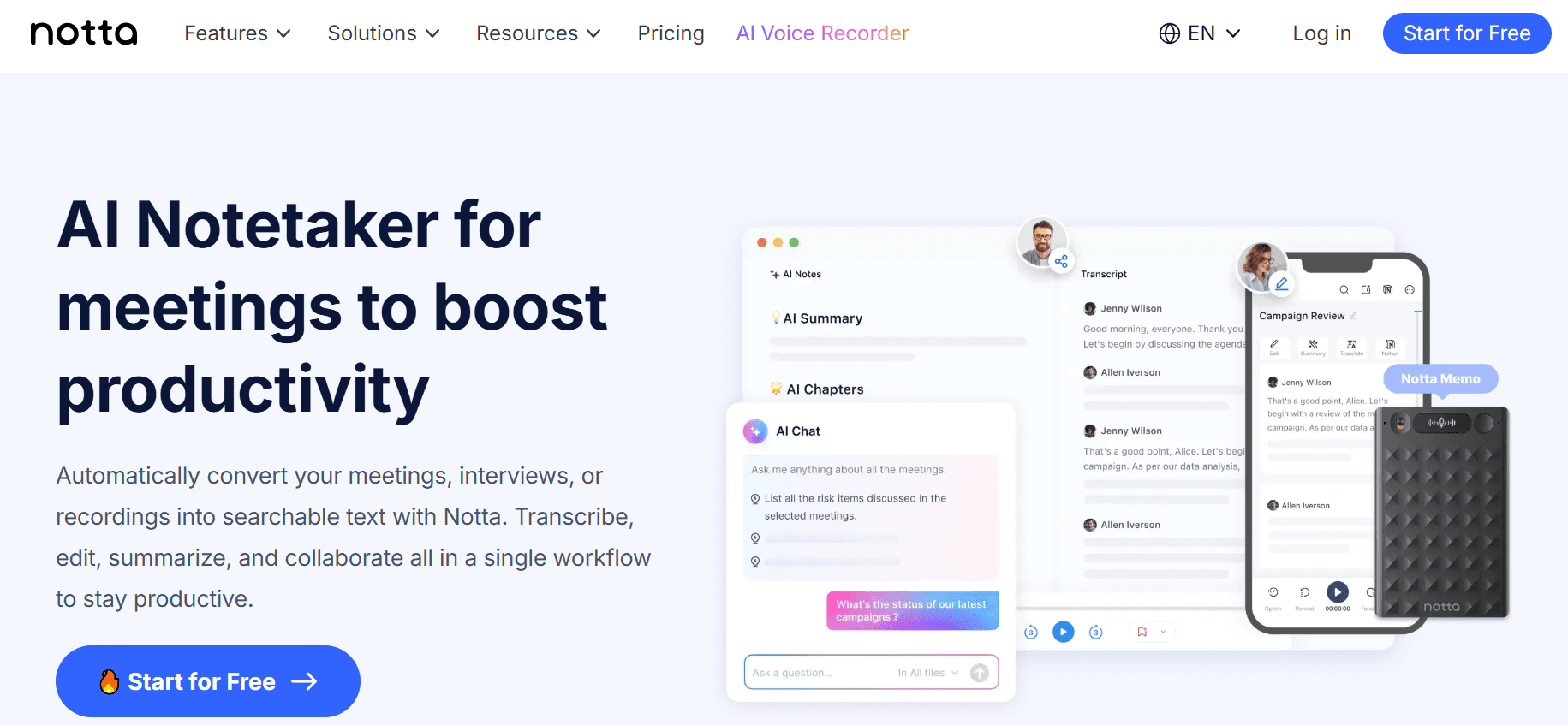 notta -  Eightify AI YouTube Summarizer
