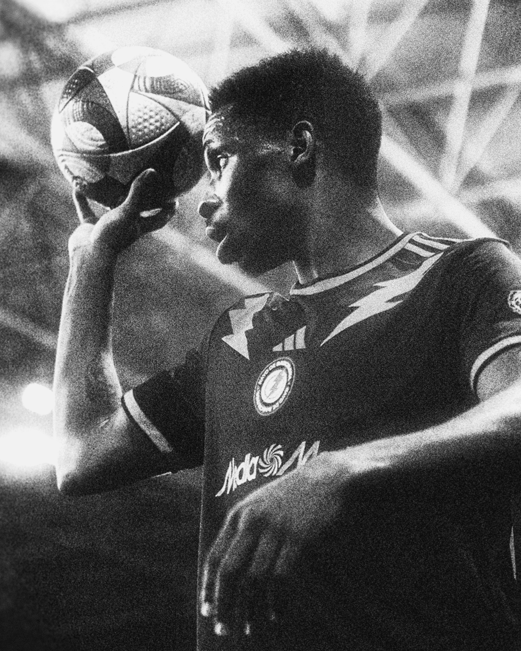 Player waiting to take a throw-in 