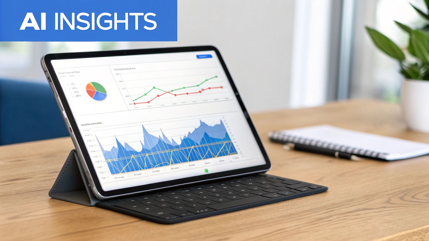 A visual representation of AI enhancing data analytics