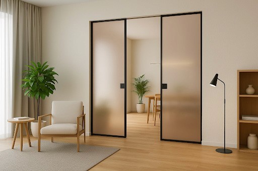 G-Line Minima anta doppia vetro bronzo satinato