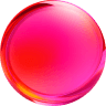 A red button centered on a soft pink background.