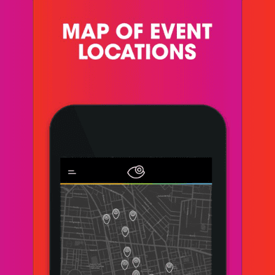 BLINK Cincinnati App Map of Events Screenshot
