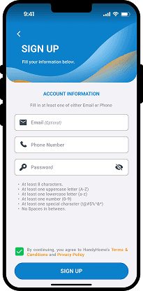 HandyHome -Sign Up