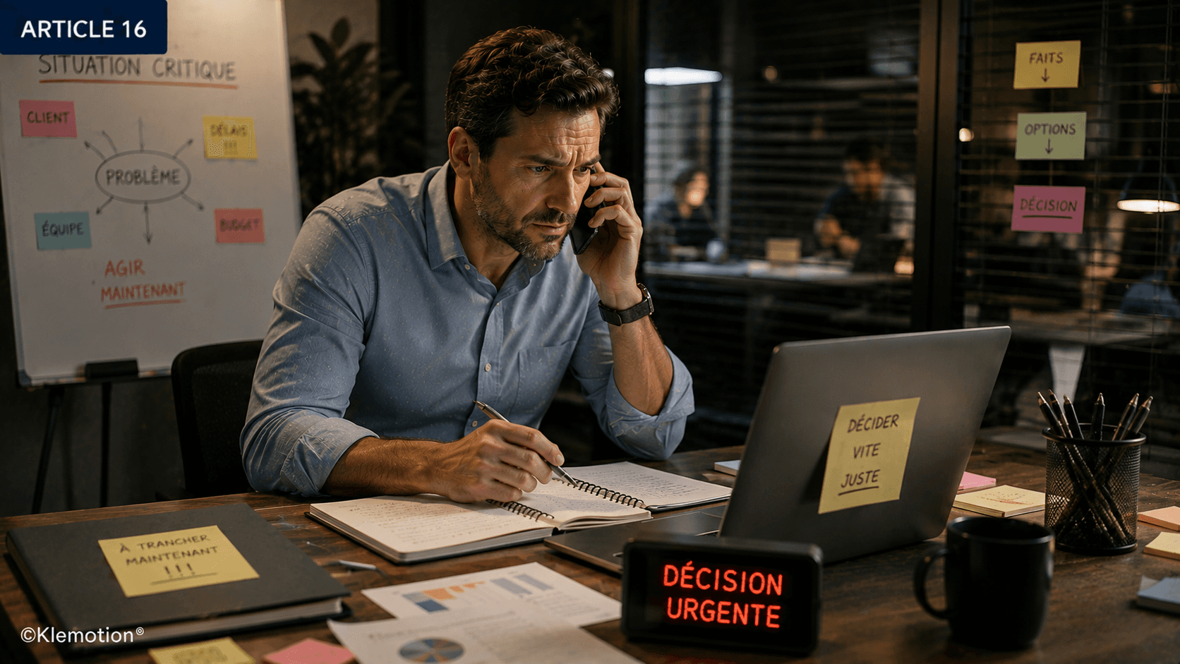 Manager devant trancher rapidement dans un moment de tension