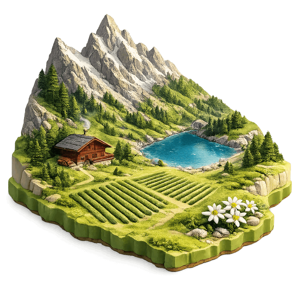 Artistic illustration of the Savoie wine region.