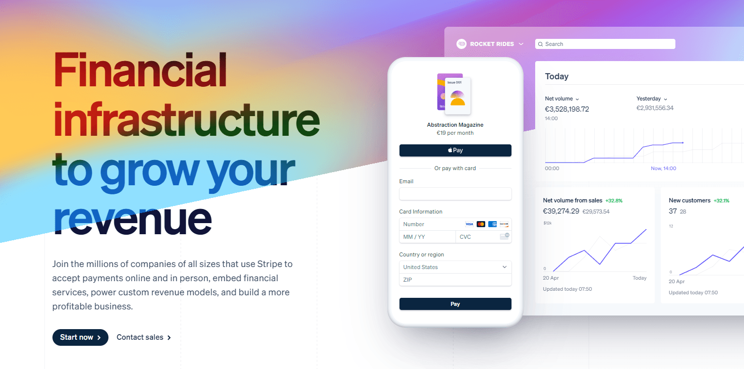 stripe homepage screenshot