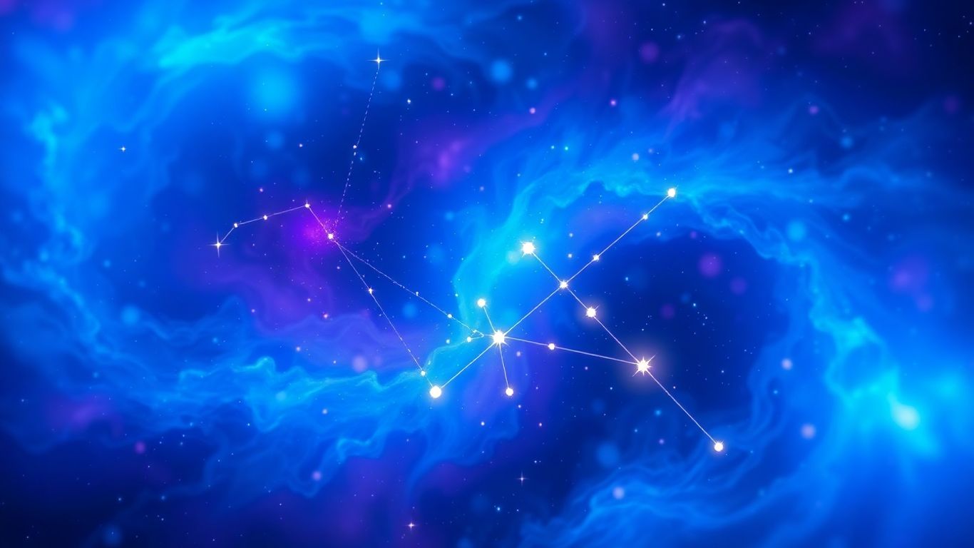 Andromeda galaxy nebula with glowing network lines.