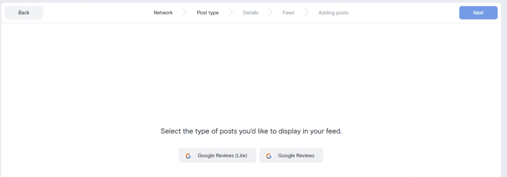 Choose Google Reviews type
