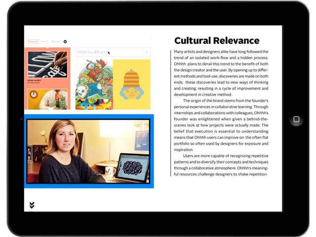 screenshot of cultural relevance on an iPad