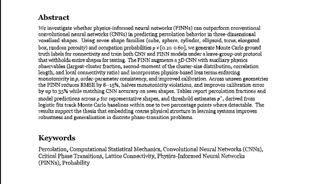 RISE Research student's research paper on computational physics and machine learning at IJFMR