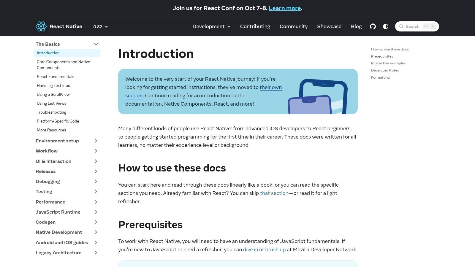 React Native official docs