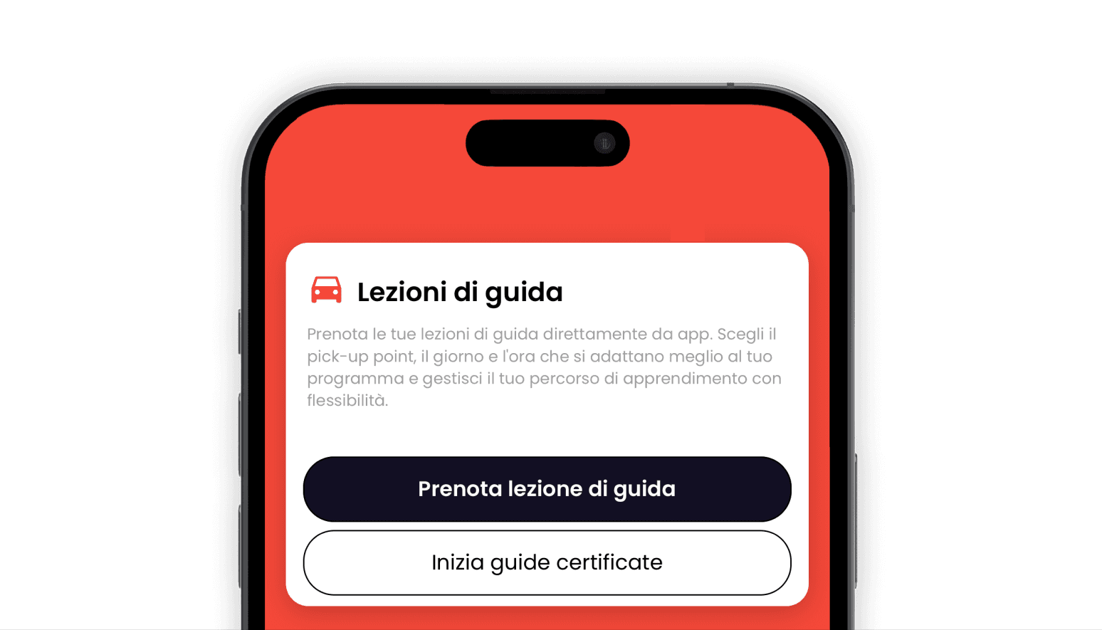 Autoscuola Schermata di inizio registrazione dell'app di Guidoio Autoscuola Digitale