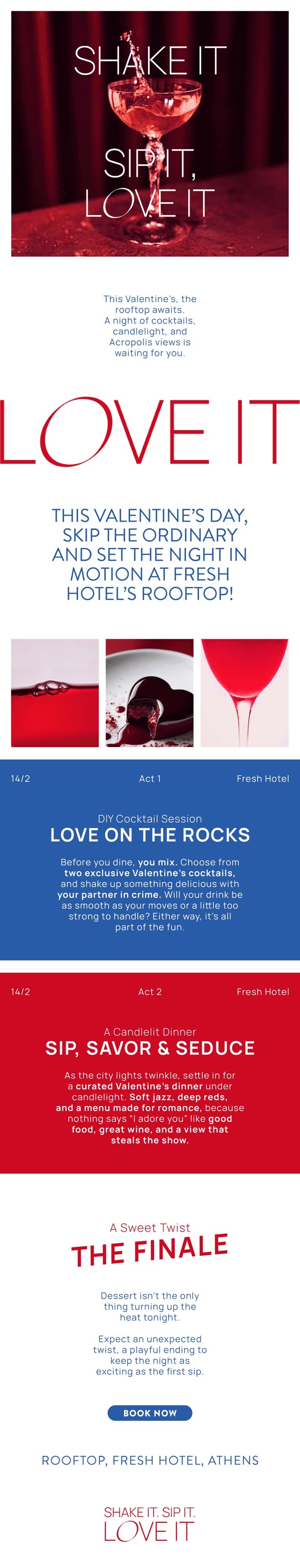Fresh Hotel Athens email newsletter: Valentine’s rooftop
