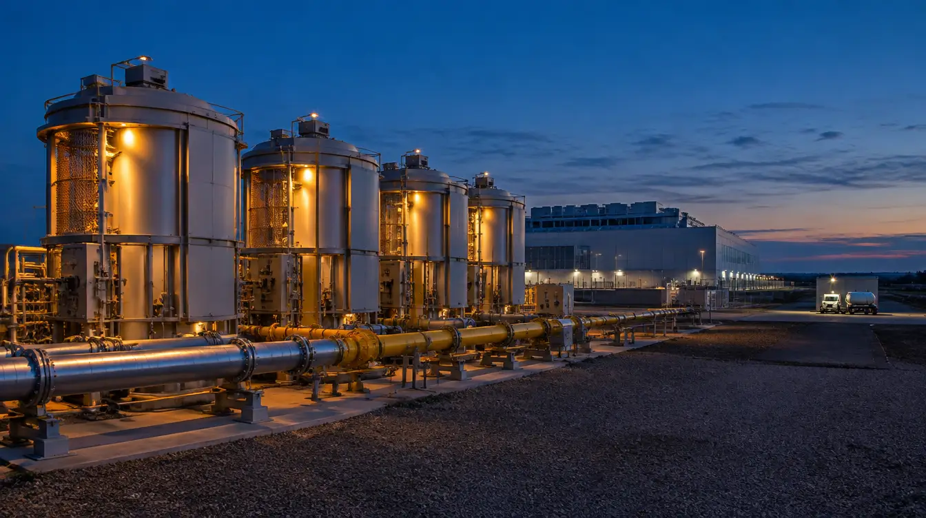natural gas line pipe connected to data center fuel cell